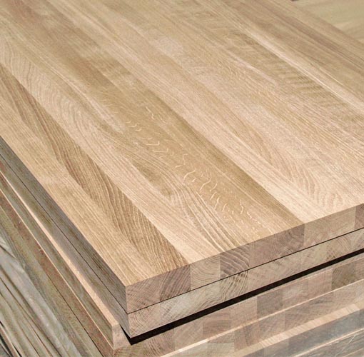 edge-glued solid oak panel full length continuous lamella hardwood board